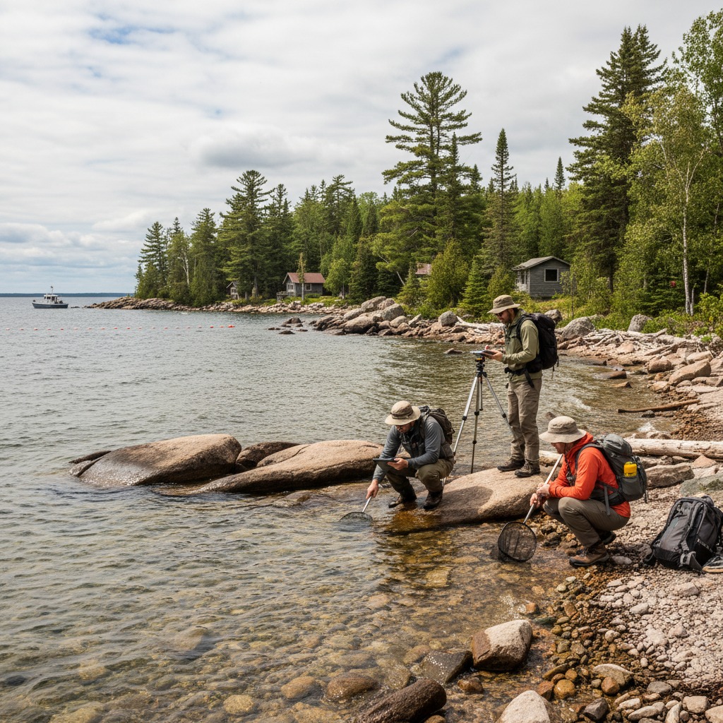 Professional reviewing documents and maps at a desk