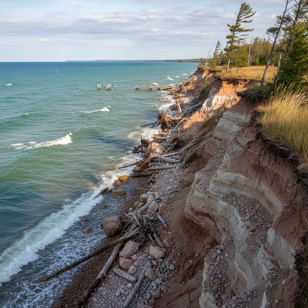 Eroding shoreline on Lake Huron