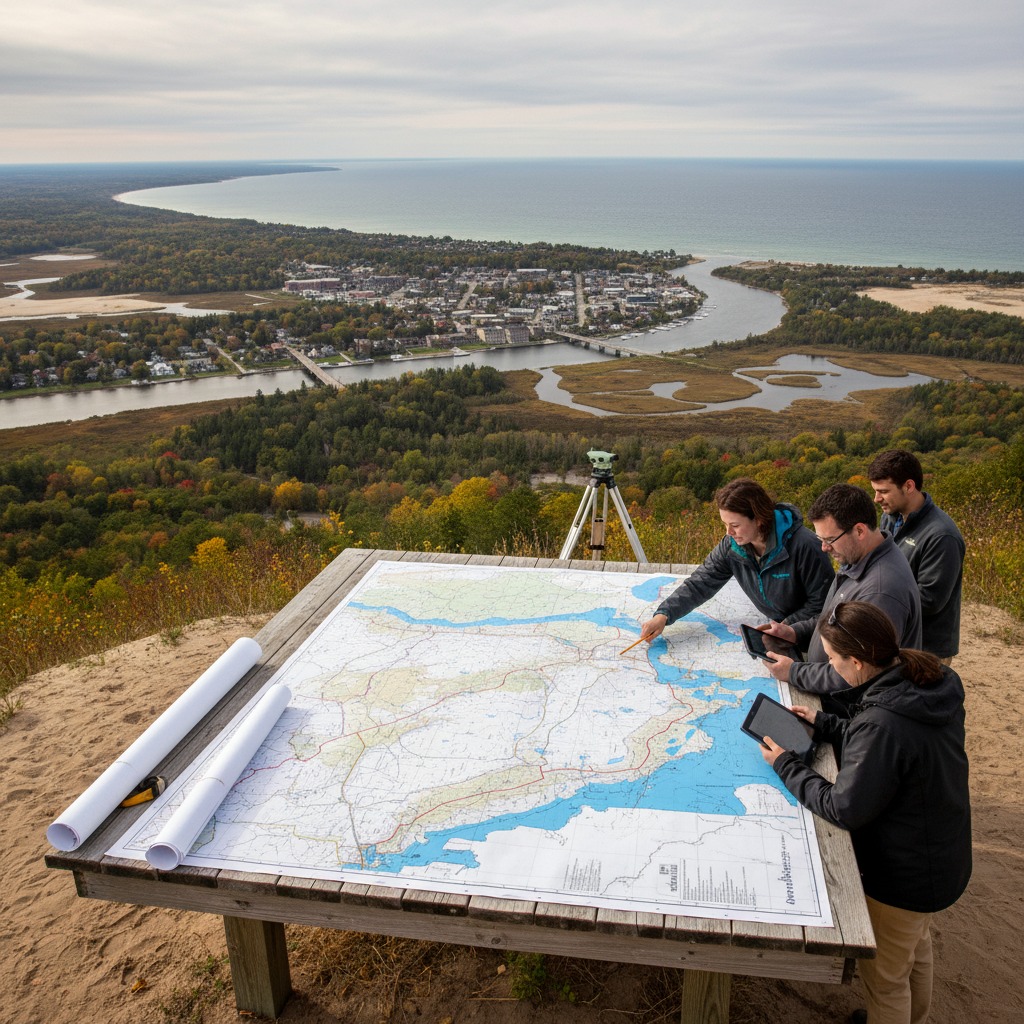 Urban planning map spread across a desk