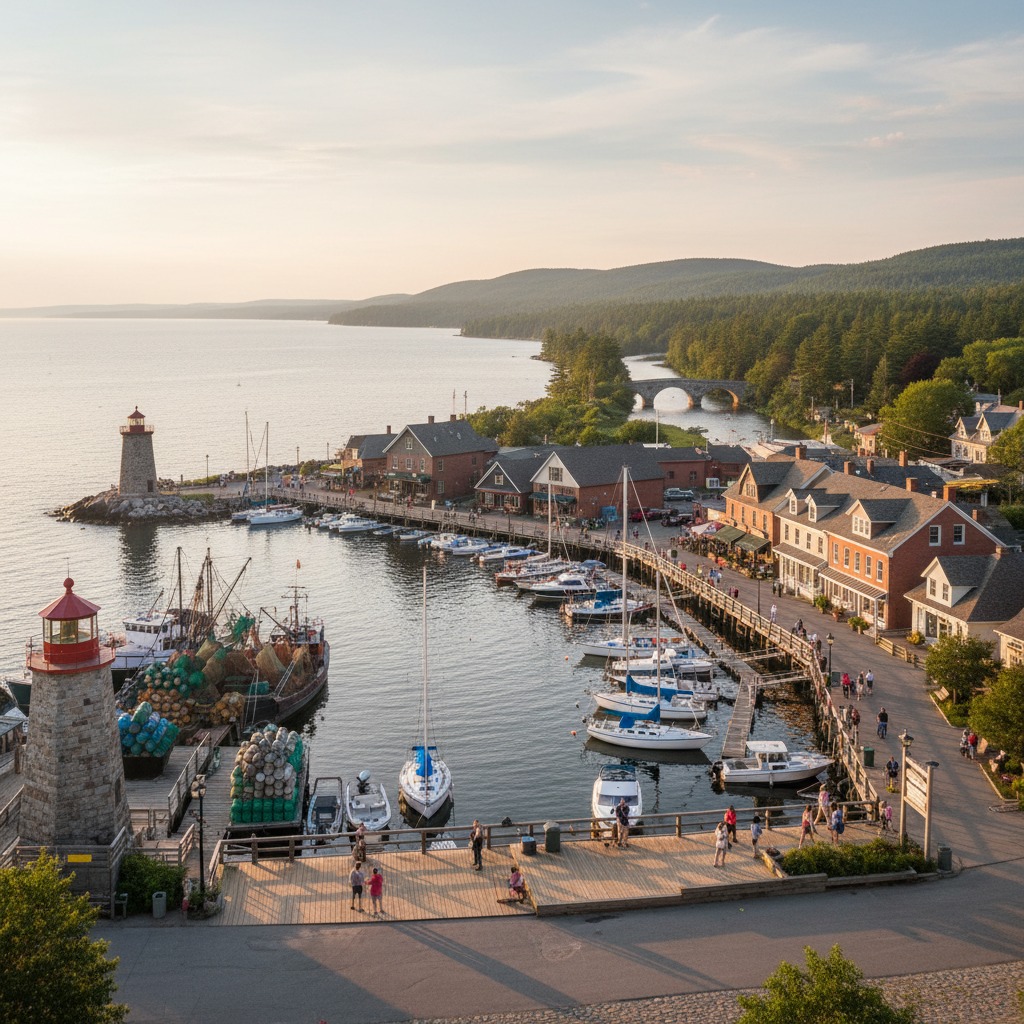 Small harbour with fishing boats